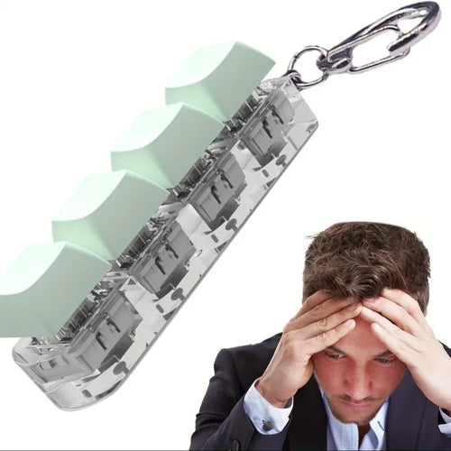 Portable Keyboard Switch Tester, 4 Switches with Carabiner, Stress Relief Fidget Toy for Adults, Fun Typing Experience for Kids