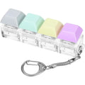 Portable Keyboard Switch Tester, 4 Switches with Carabiner, Stress Relief Fidget Toy for Adults, Fun Typing Experience for Kids