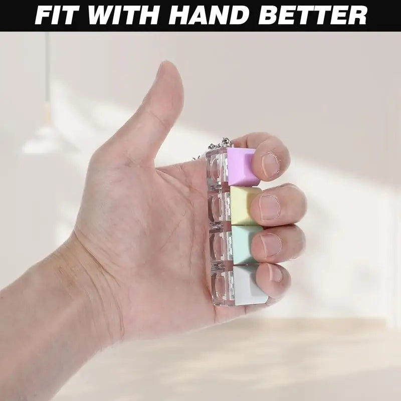 Portable Keyboard Switch Tester, 4 Switches with Carabiner, Stress Relief Fidget Toy for Adults, Fun Typing Experience for Kids